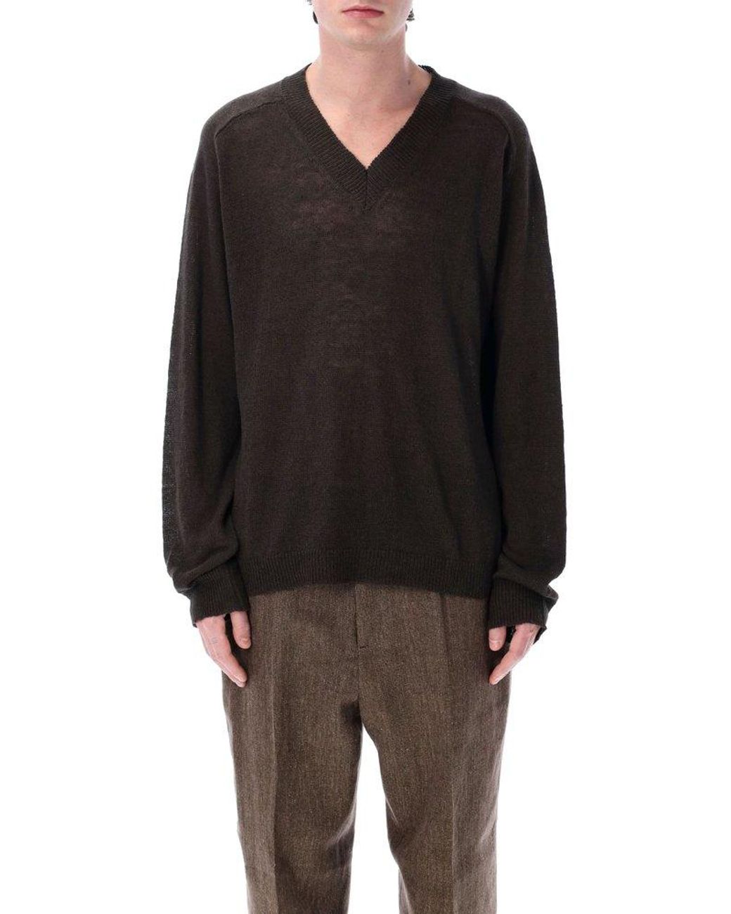 our-legacy-Brown-Rue-V-Neck-