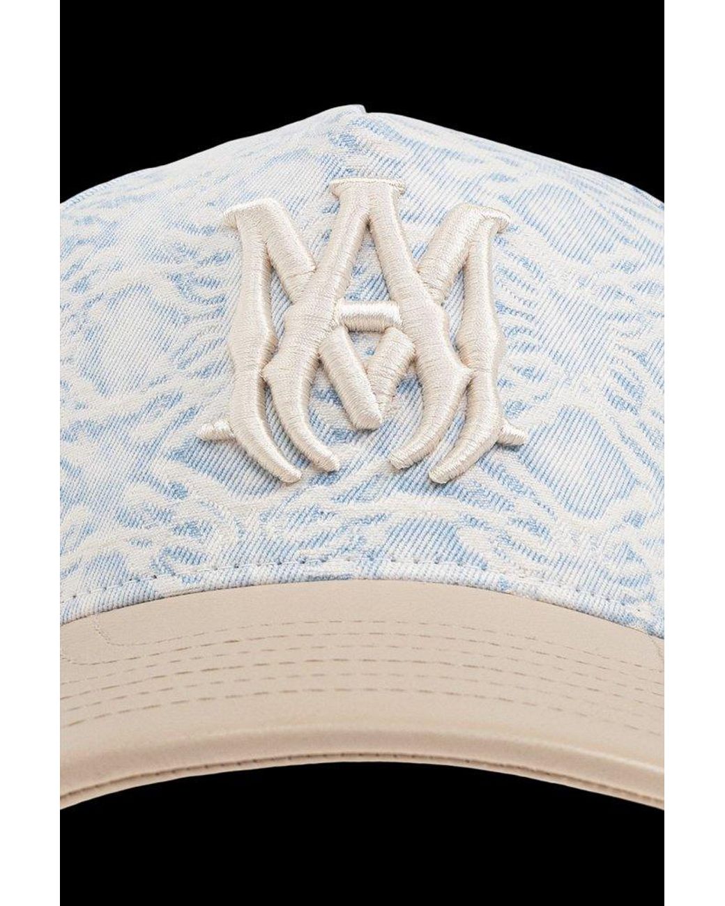 Amiri Logo Embroidered Curved Peak Baseball Cap in Black for