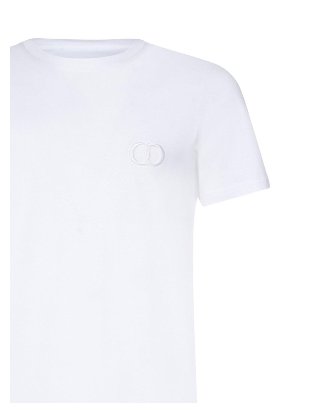 Dior Cd Icon Embroidery T-shirt in White for Men | Lyst
