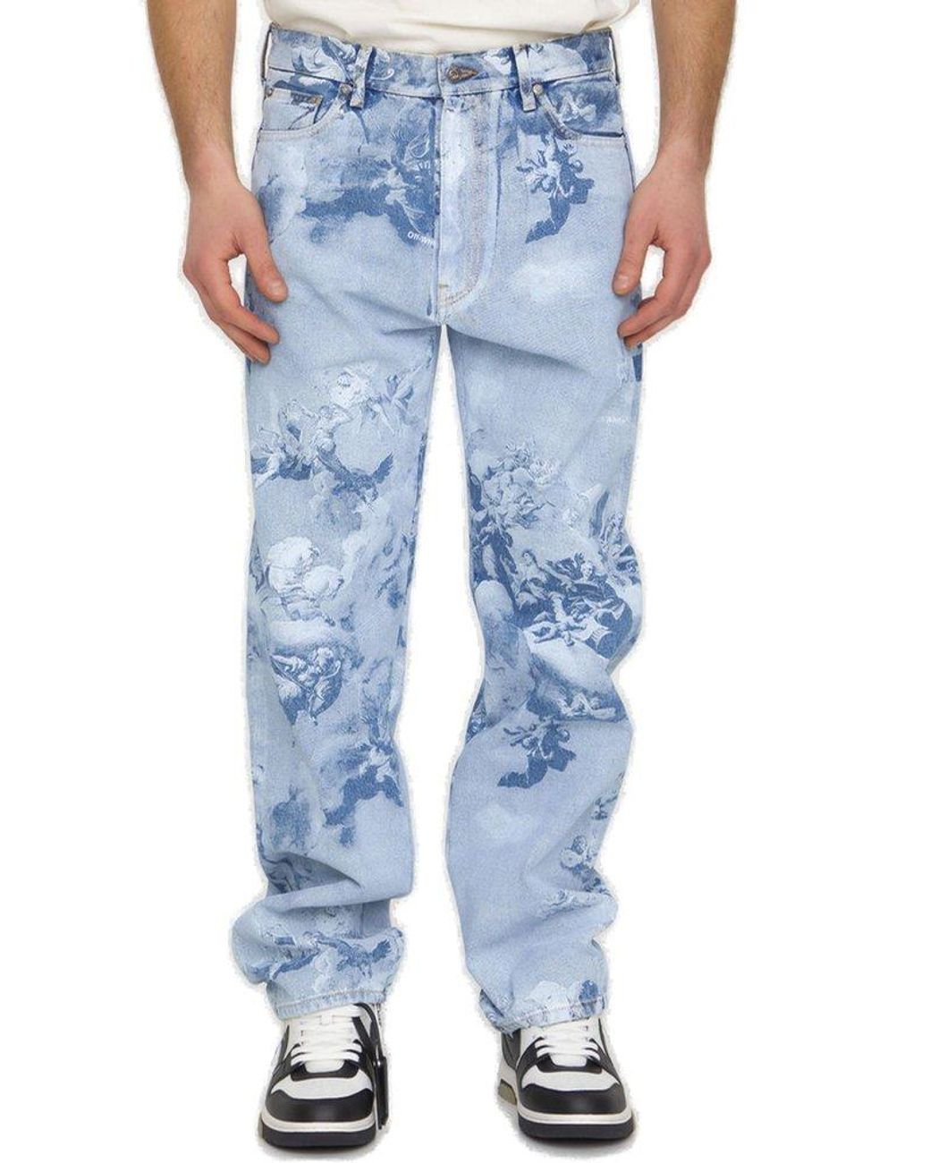 off white printed jeans