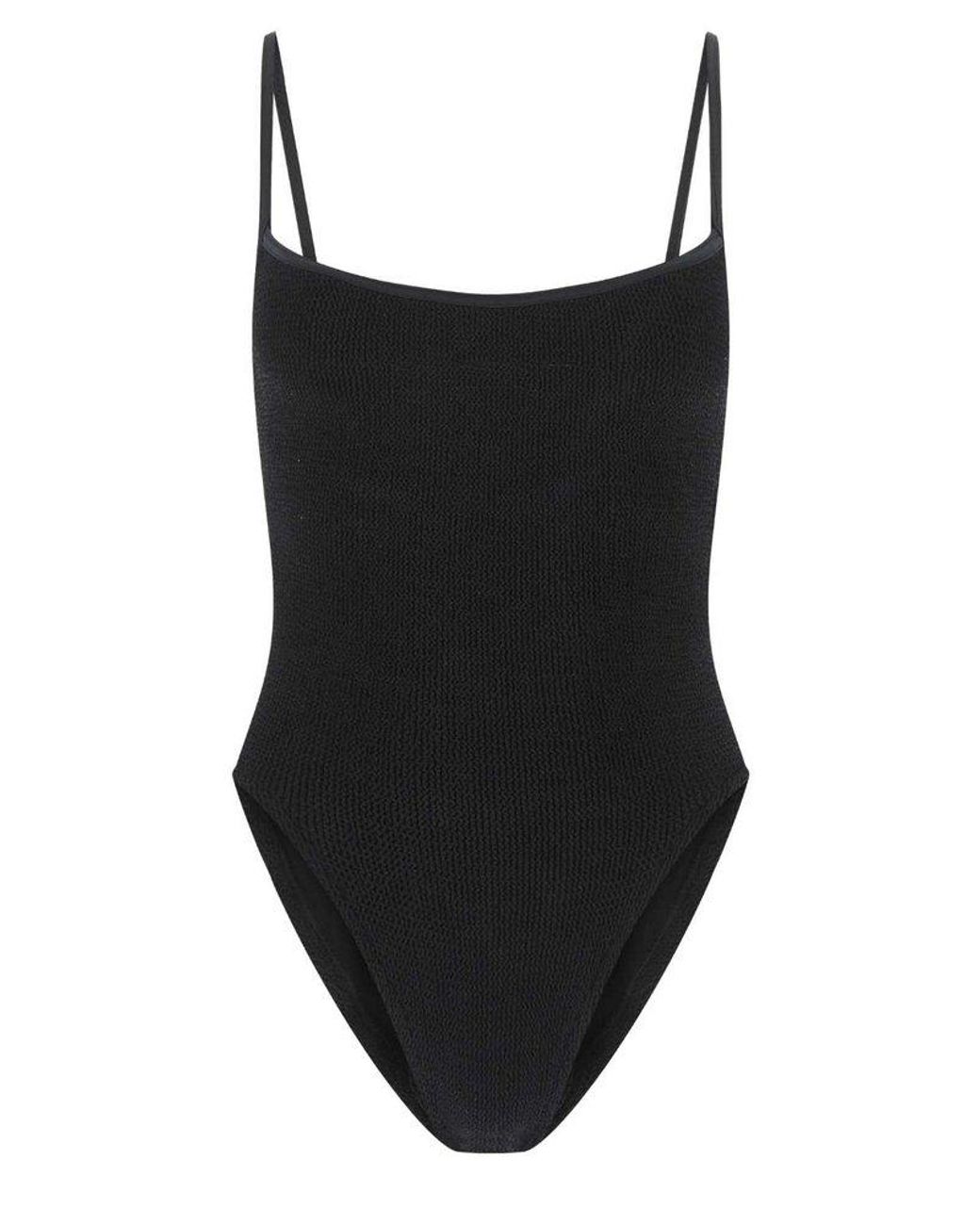 Hunza G Synthetic Pamela Strapped One Piece Swim In Black Lyst 