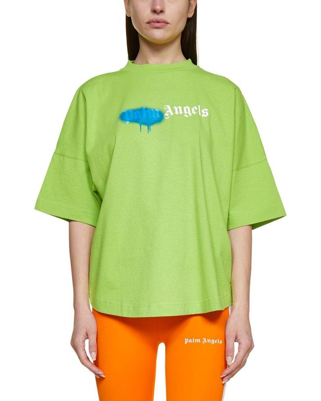 Lime green palm store angels shirt