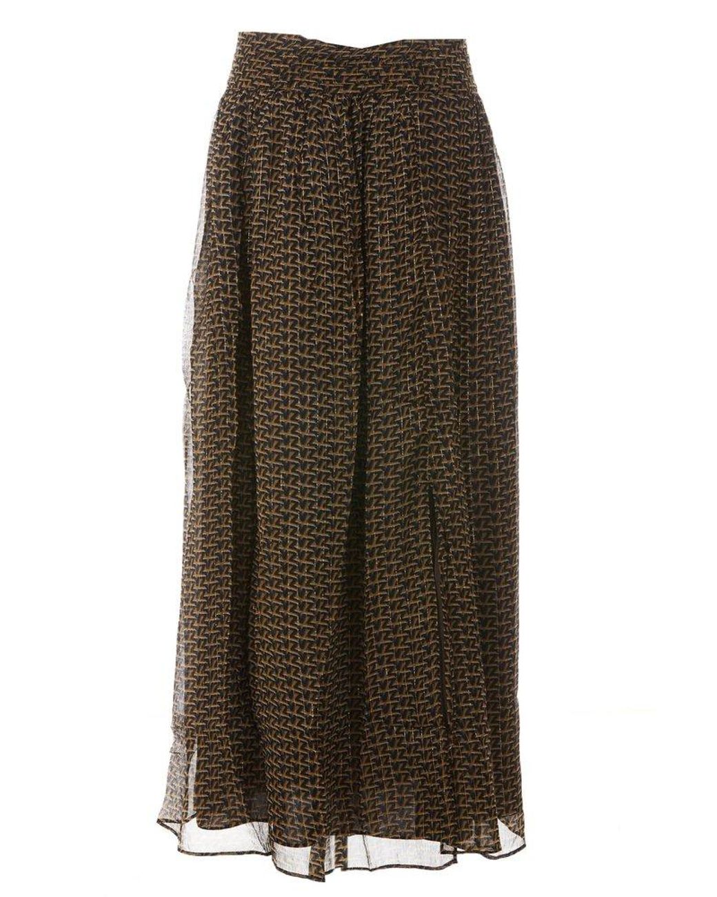 Zadig & Voltaire Jade Lurex Skirt in Brown | Lyst