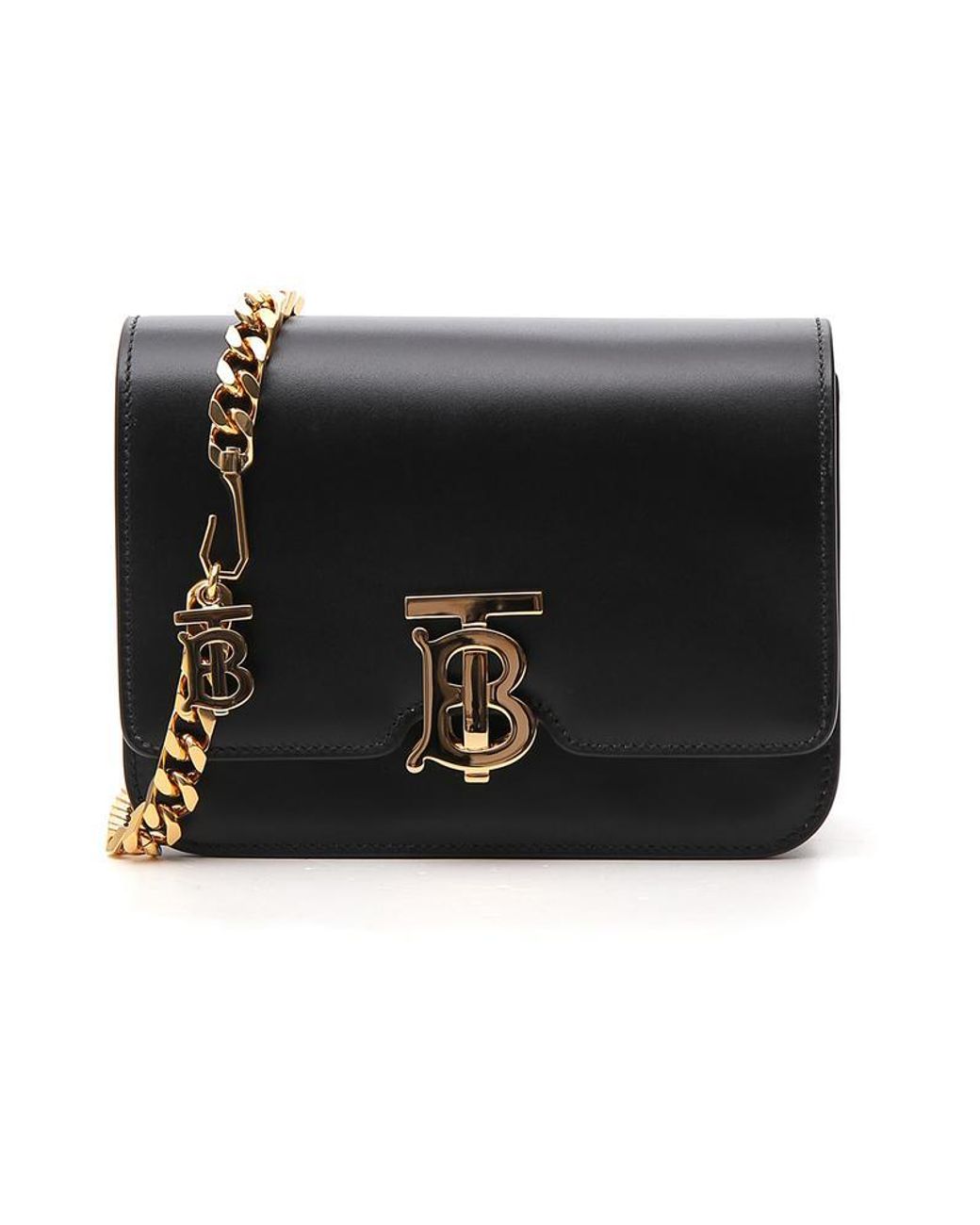 Belt bags Burberry - Black leather TB chain bum bag - 8012200