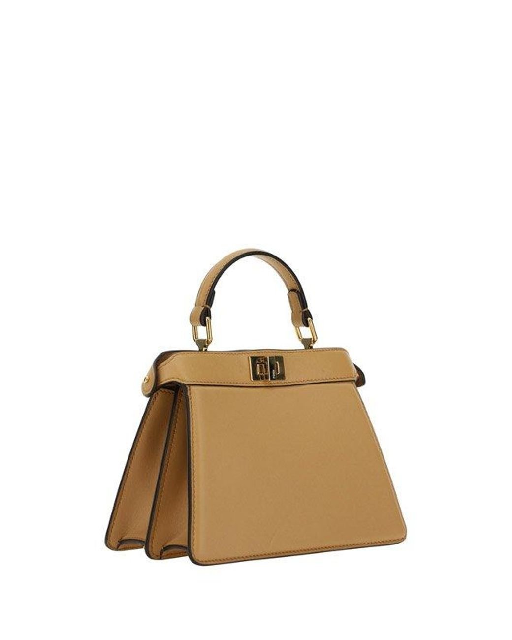 Fendi Logo Detailed Top Handle Tote Bag in Metallic | Lyst