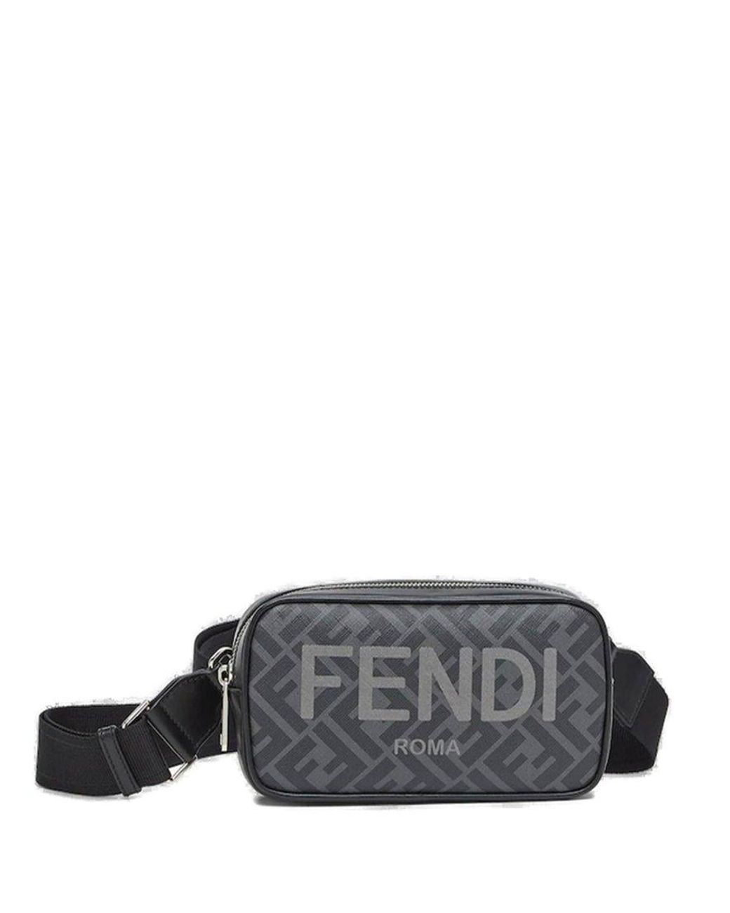 Fendi Roma Printed Small Camera Case in Black for Men Lyst