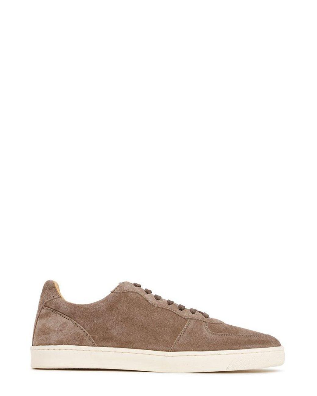 Brunello Cucinelli Suede Low-top Lace-up Sneakers in Brown for Men | Lyst