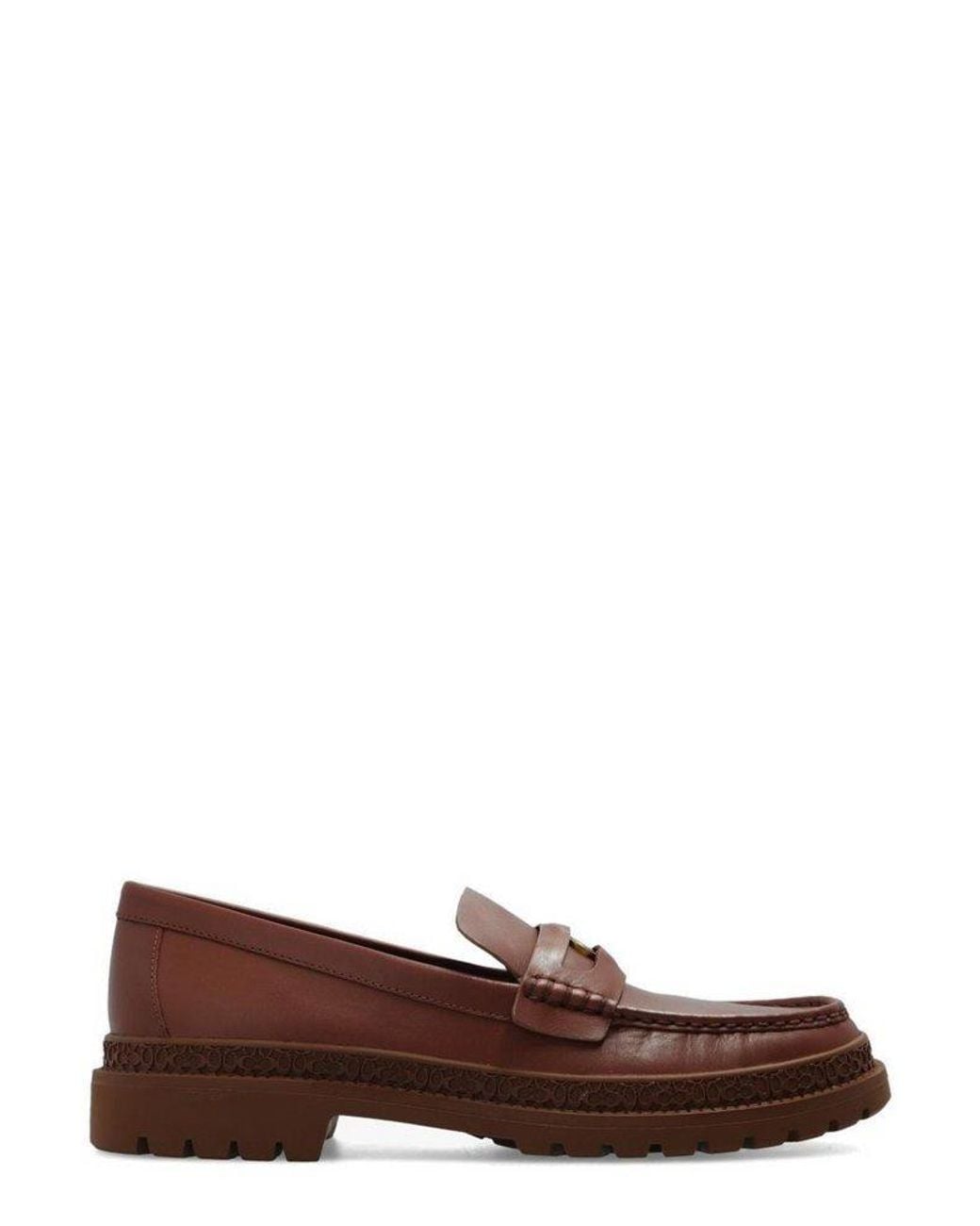 COACH Signature Coin Loafers in Brown for Men Lyst