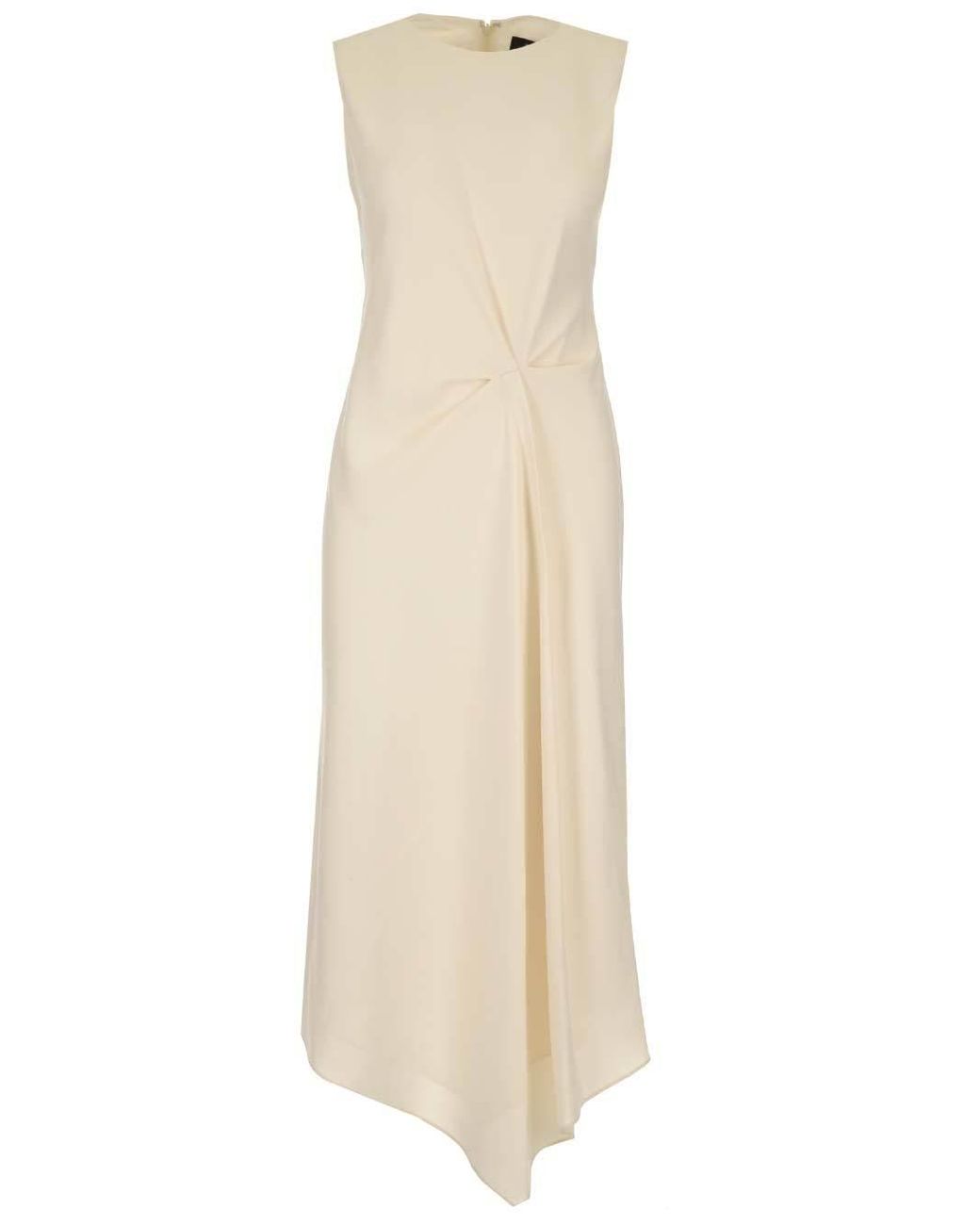 Theory Draped Tuck Dress in White | Lyst