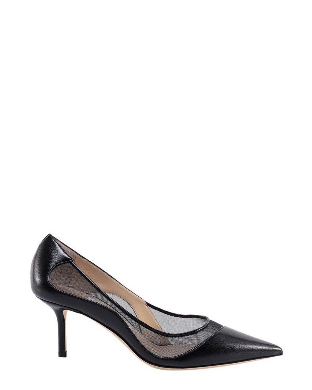 Jimmy Choo Leather Love 65 Mesh Pumps in Black Lyst