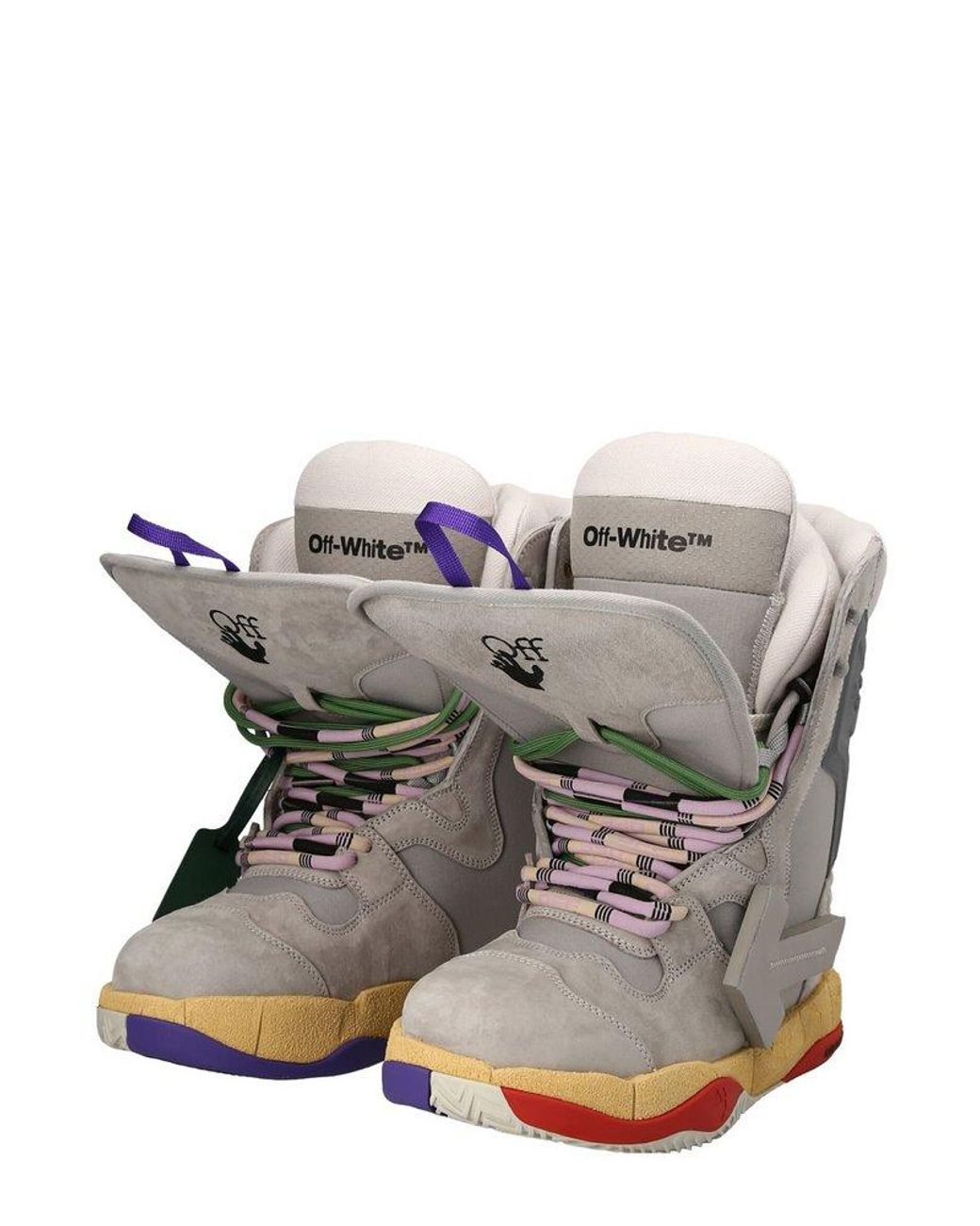 Off-White c/o Virgil Abloh Arrows-motif Lace-up Snow Boots in Gray | Lyst