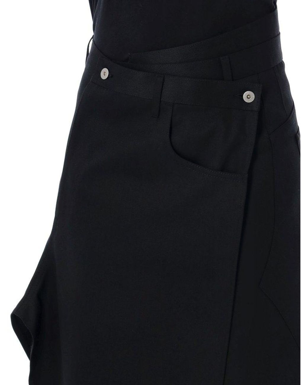 Junya Watanabe Asymmetric Midi Skirt in Black | Lyst