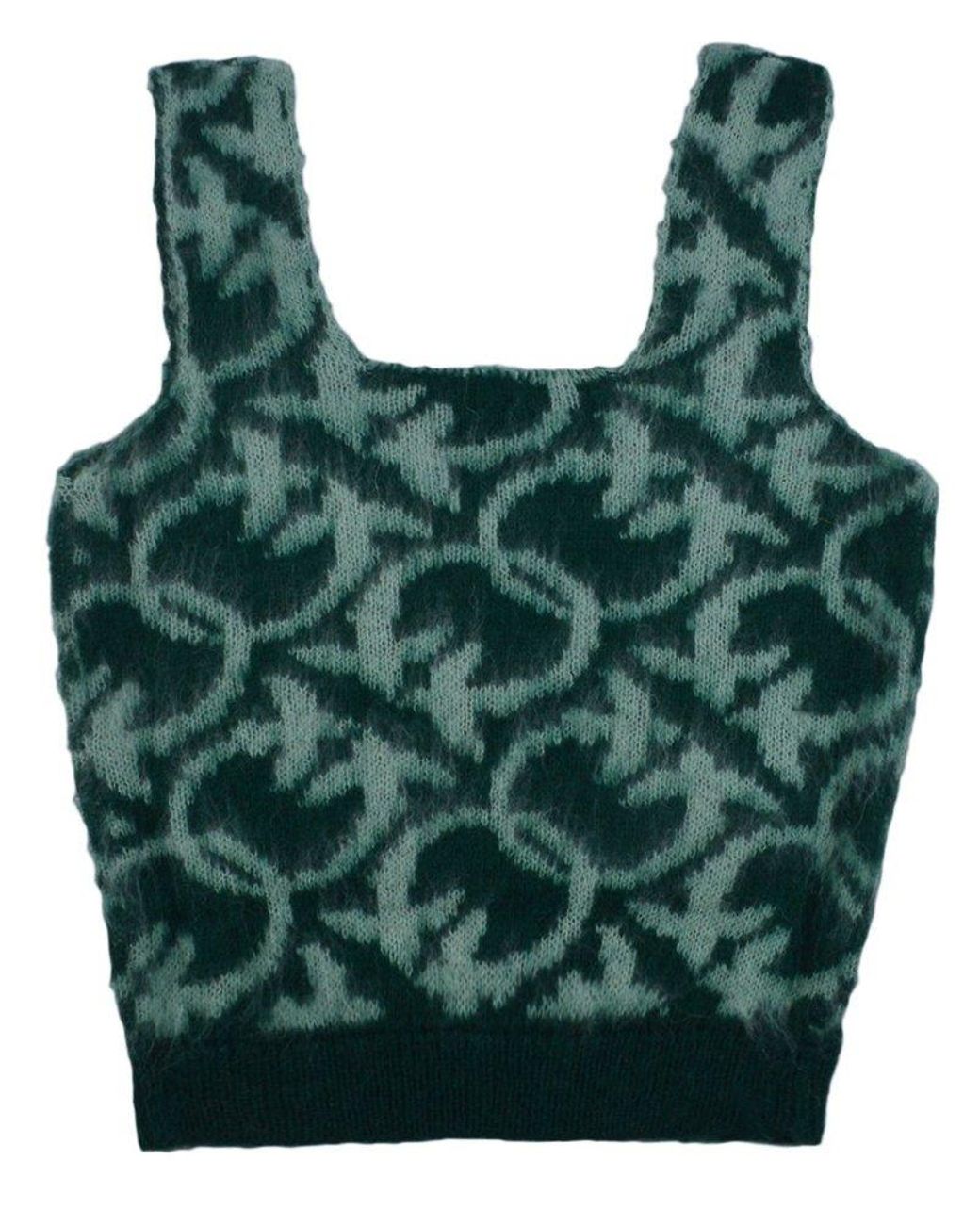 monogram-jacquard cropped knit top, FARFETCH