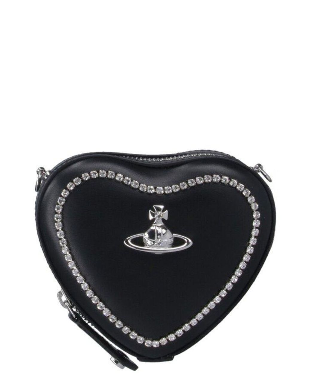 Vivienne Westwood Logo Plaque Zipped Shoulder Bag in Black