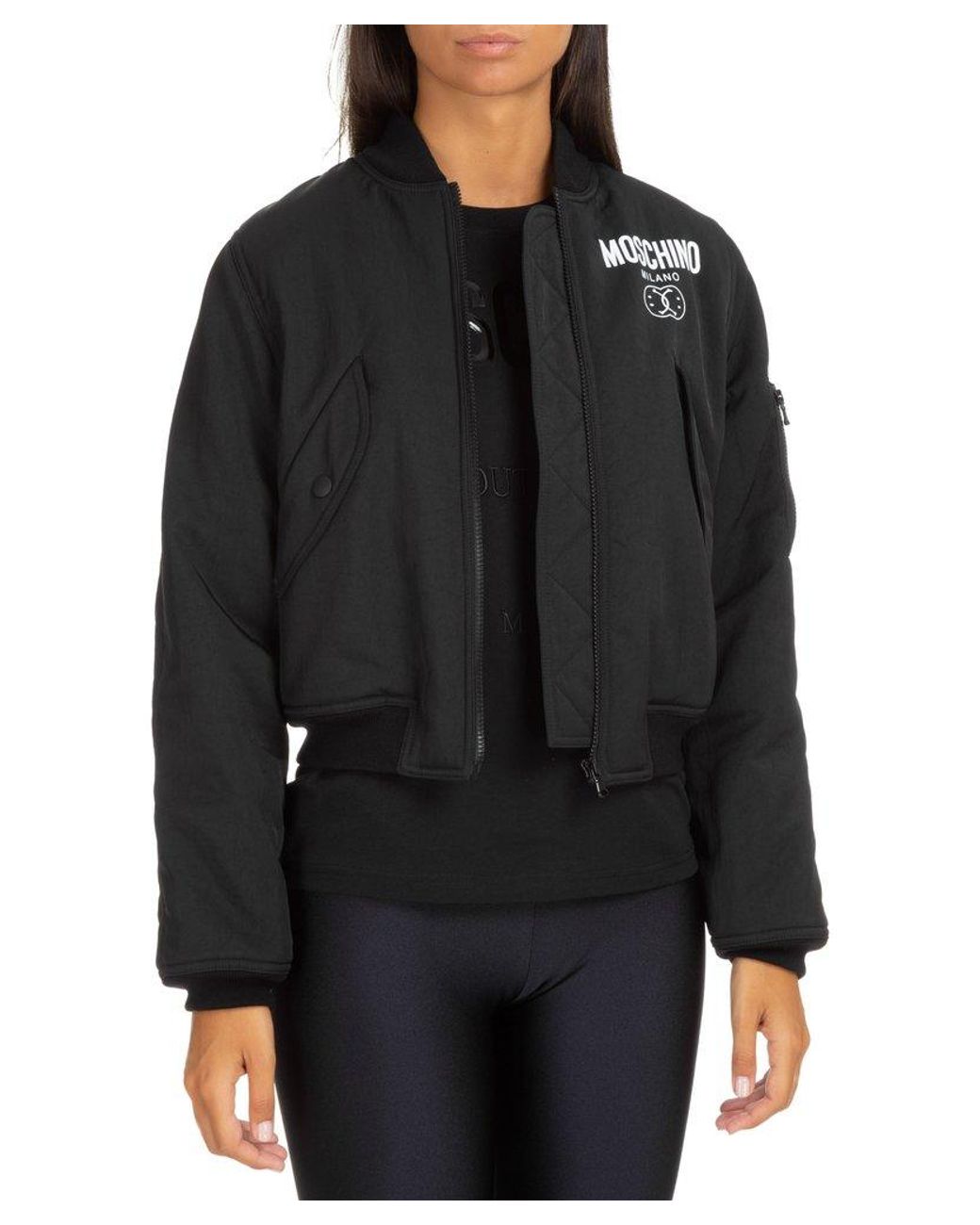 Moschino Synthetic X Smiley Jacket in Nero. - Save 16% Black Womens Jackets Moschino Jackets 