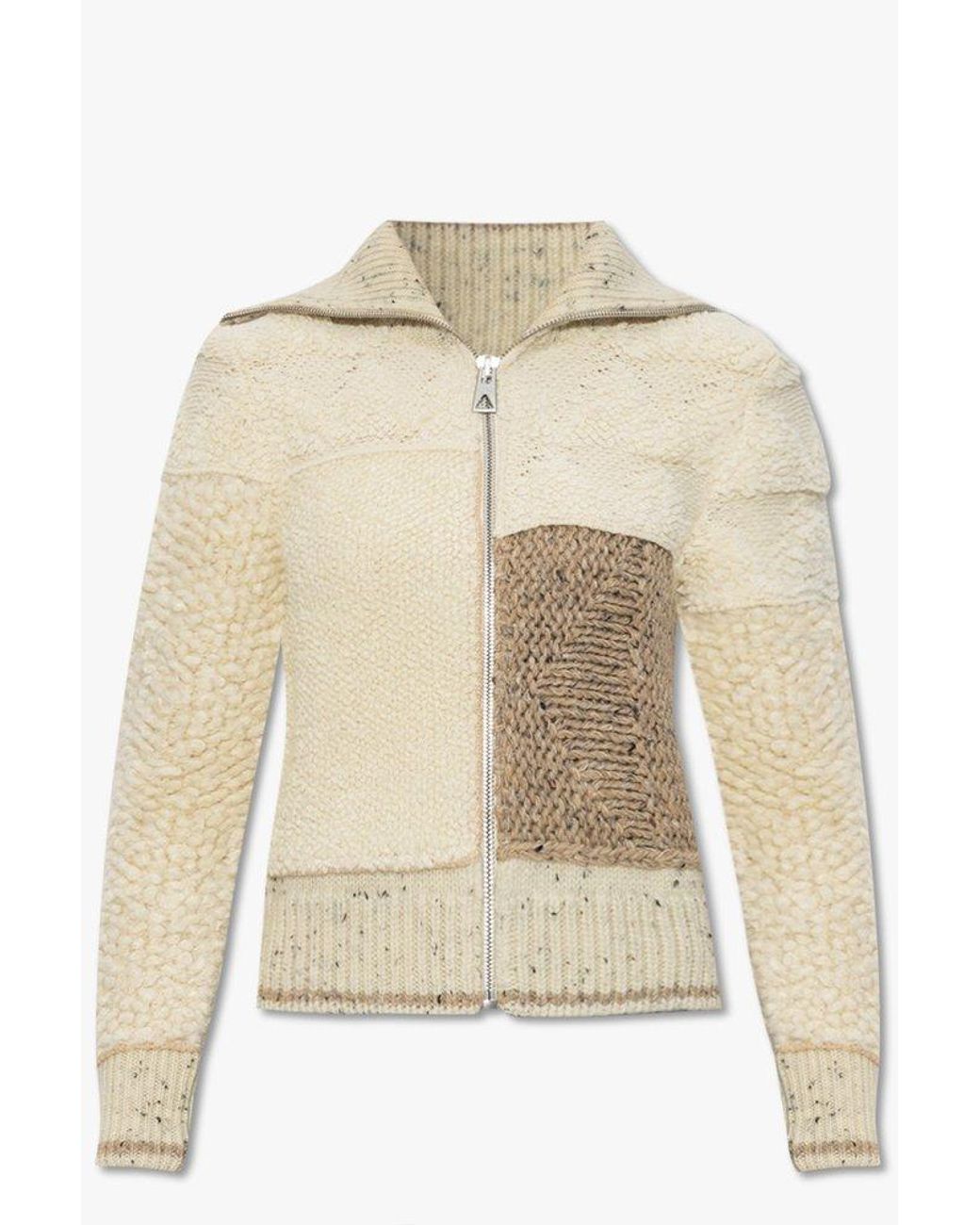 Bottega Veneta Wool Cardigan in Natural | Lyst
