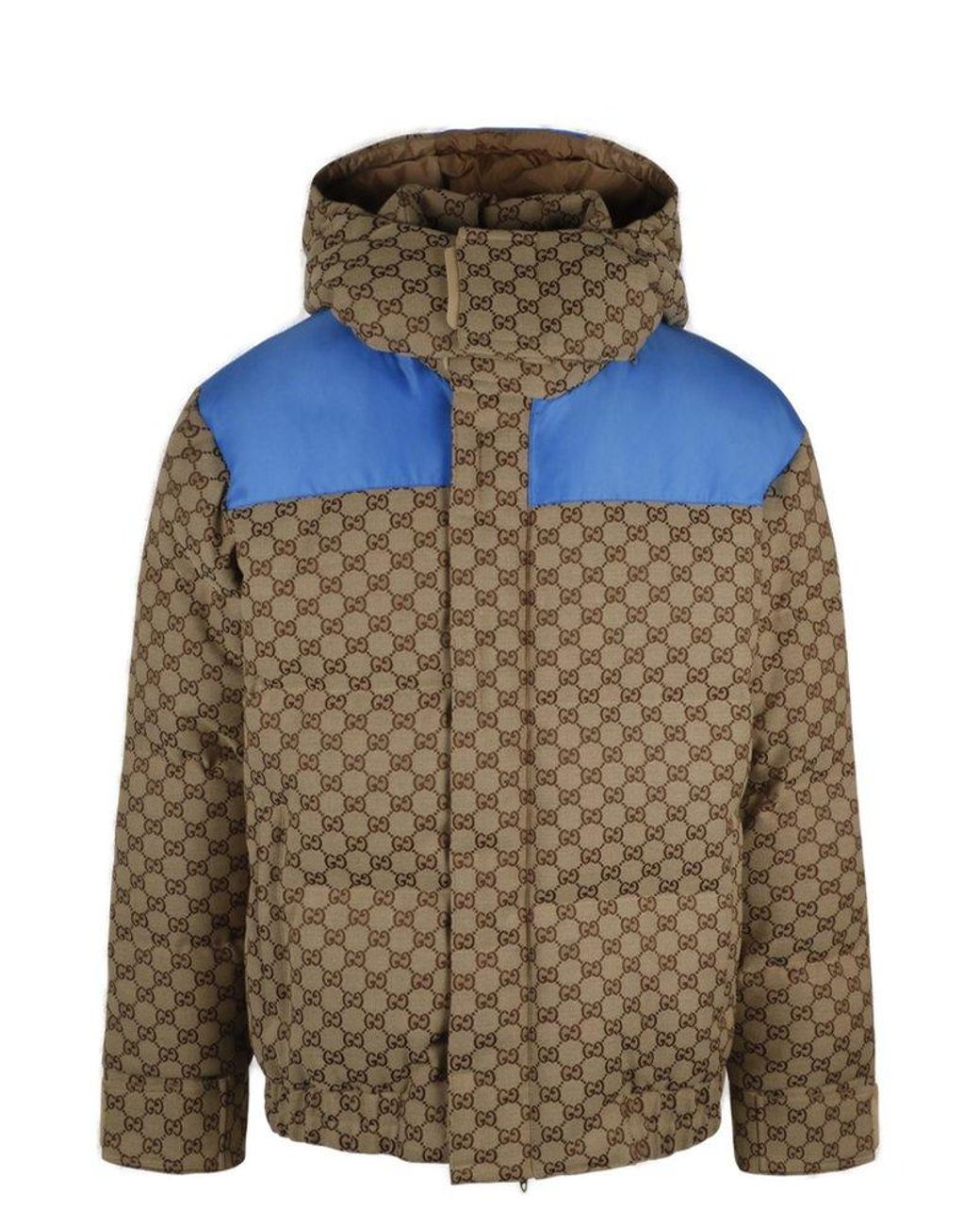 Gucci - GG-jacquard Quilted Cotton-blend Canvas Down Coat - Womens - Light Brown Multi