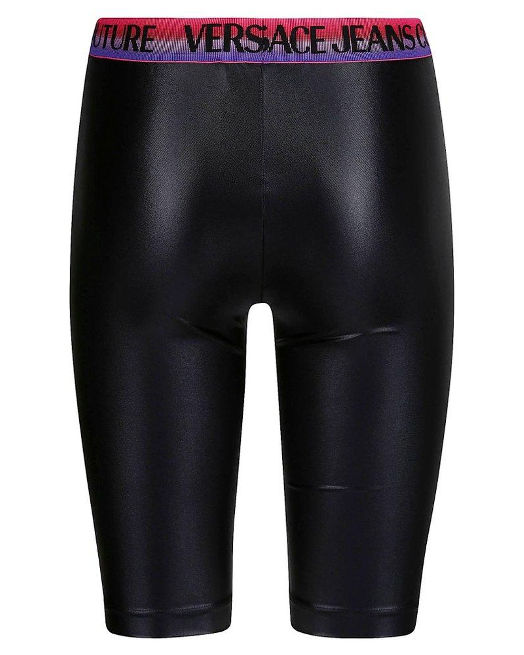 Versace Jeans Couture Shiny Short Leggings in Blue | Lyst