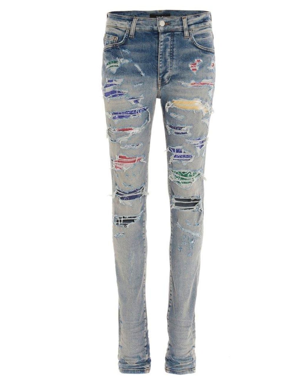 Amiri Rainbow Patch Skinny Jeans in Blue for Men | Lyst