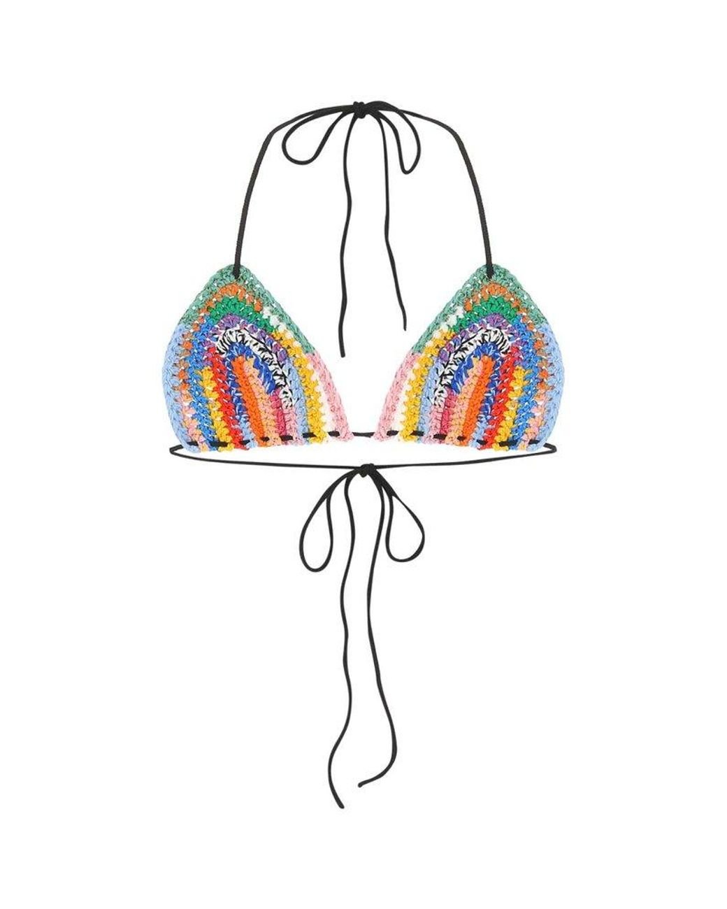Miu Miu Crochet-knit Bikini Top | Lyst