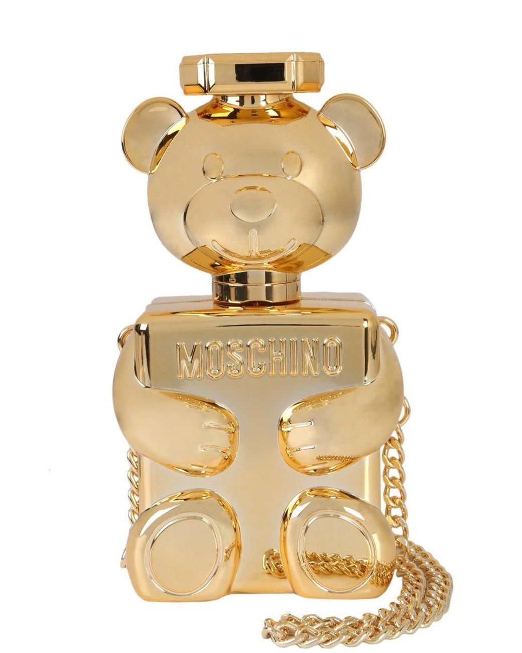 Moschino Teddy Perfume Crossbody Bag in Metallic