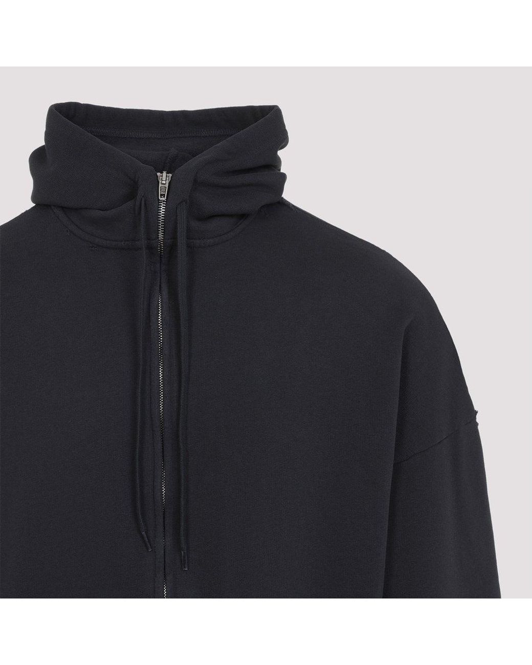 Balenciaga Security Tape Logo Large Zip-Up Hoodie in Blue