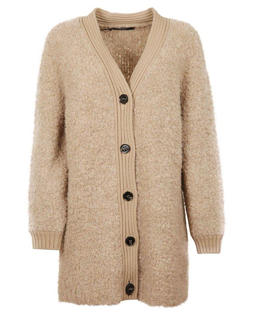 Maxmara Wool Bouclé V-neck Cardigan 