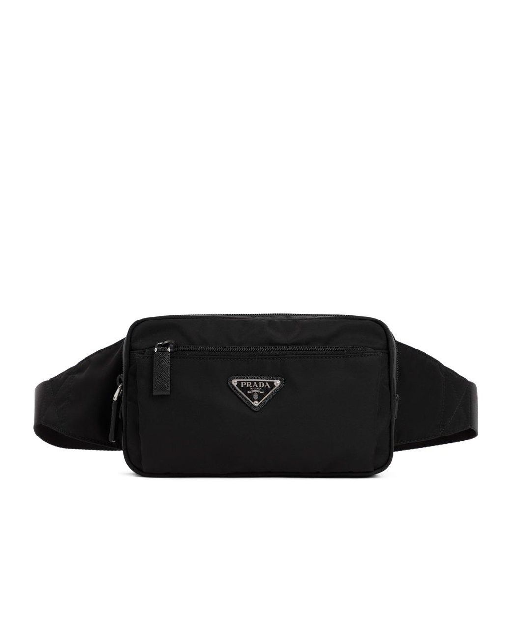 Prada Logo Plaque Zipped Belt Bag in Black for Men Lyst