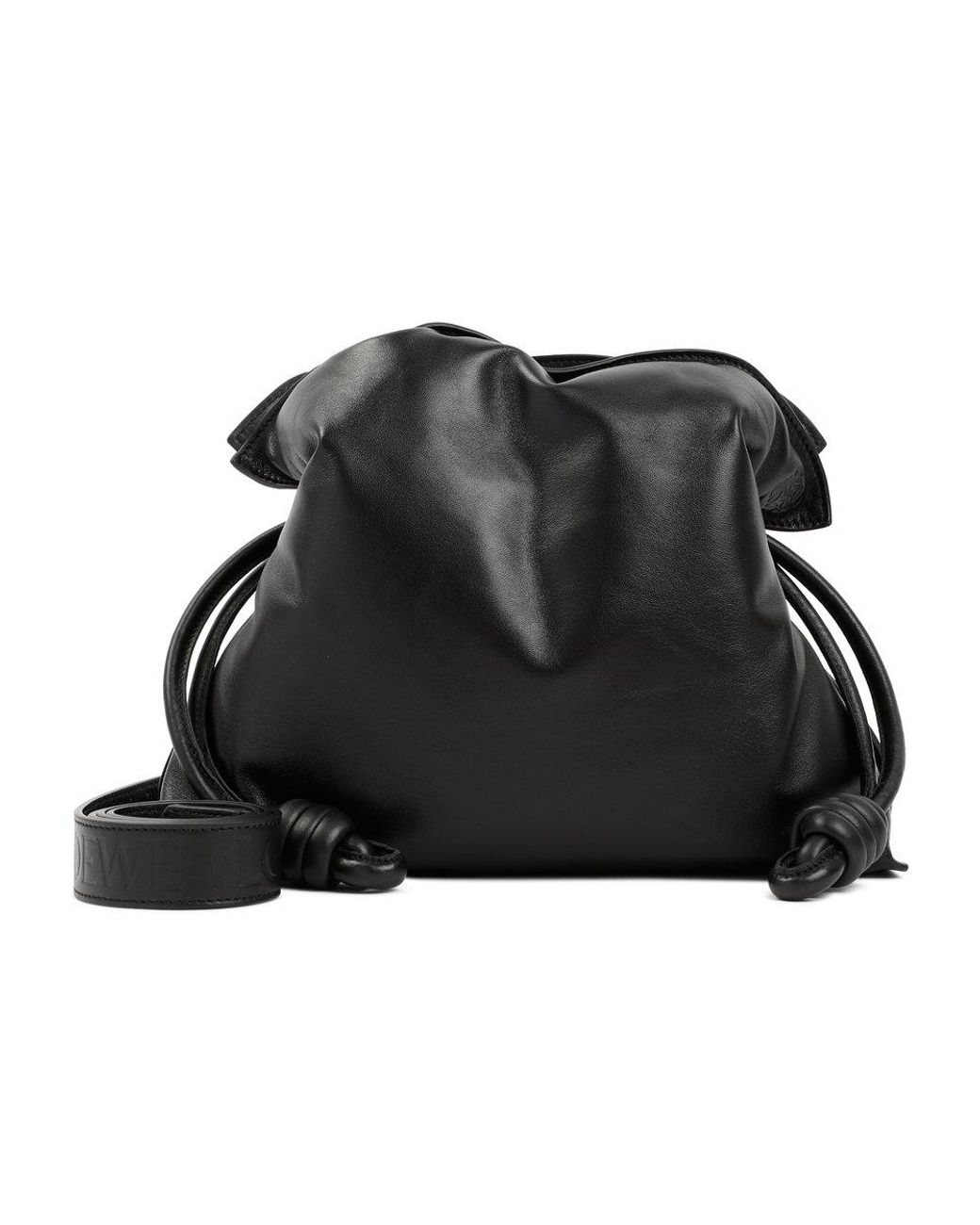 Loewe Black Leather Embellished Drawstring Bucket Bag Loewe