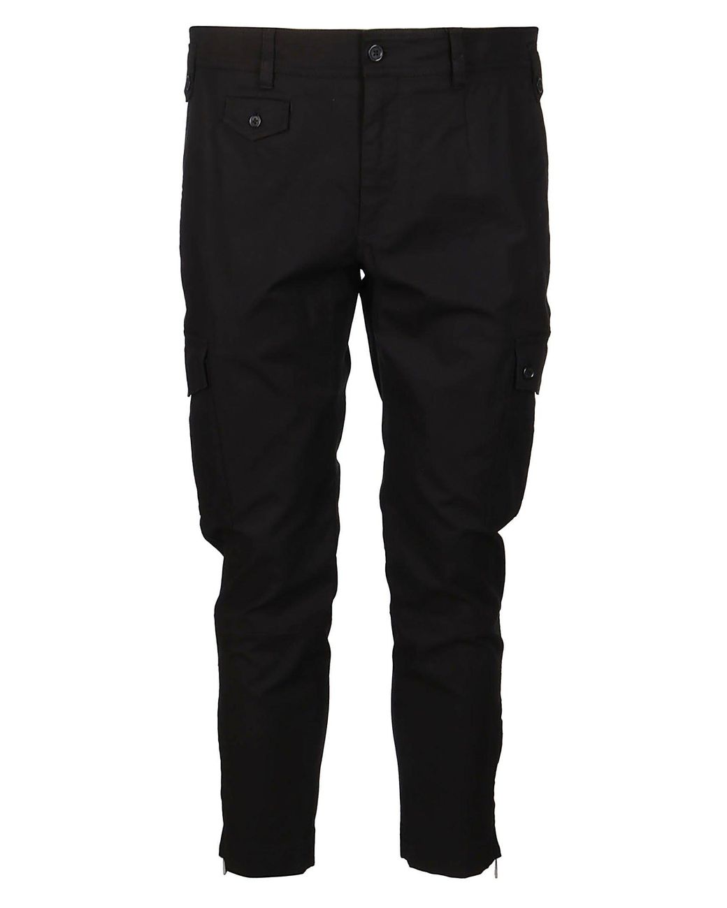 Dolce & Gabbana Cotton Cargo Trousers in Black for Men - Lyst