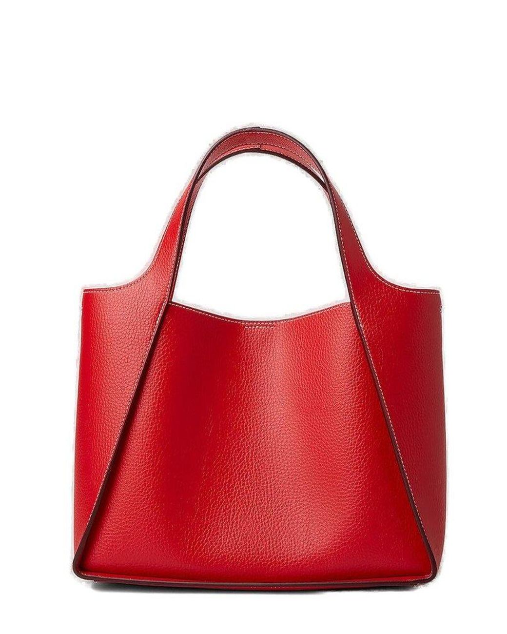 Stella McCartney Logo Perforated Shoulder Bag in Red Lyst