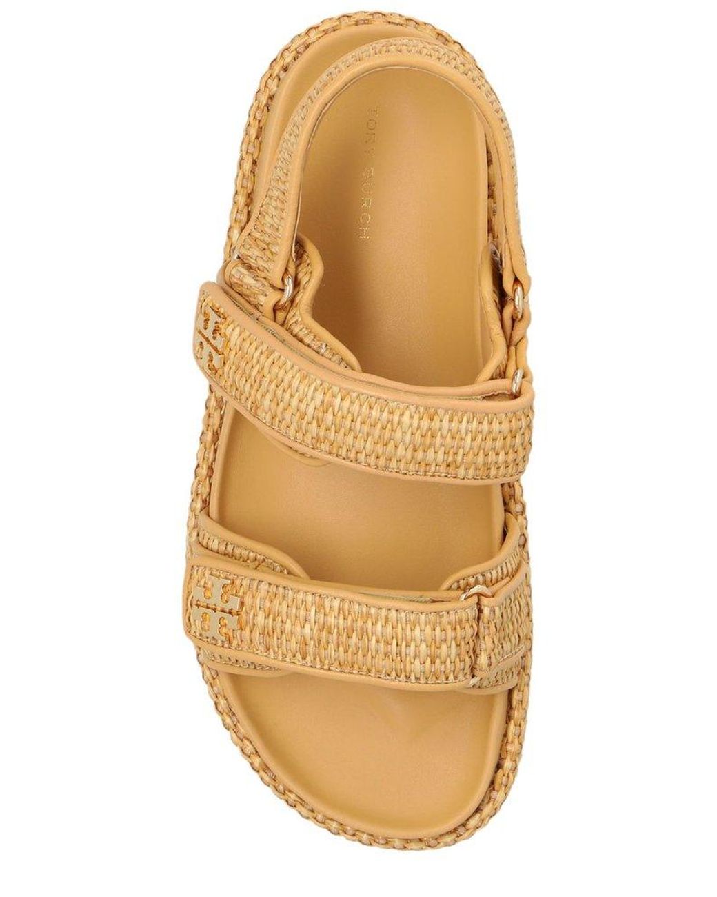 Tory Burch Kira Raffia Sandals in Brown | Lyst