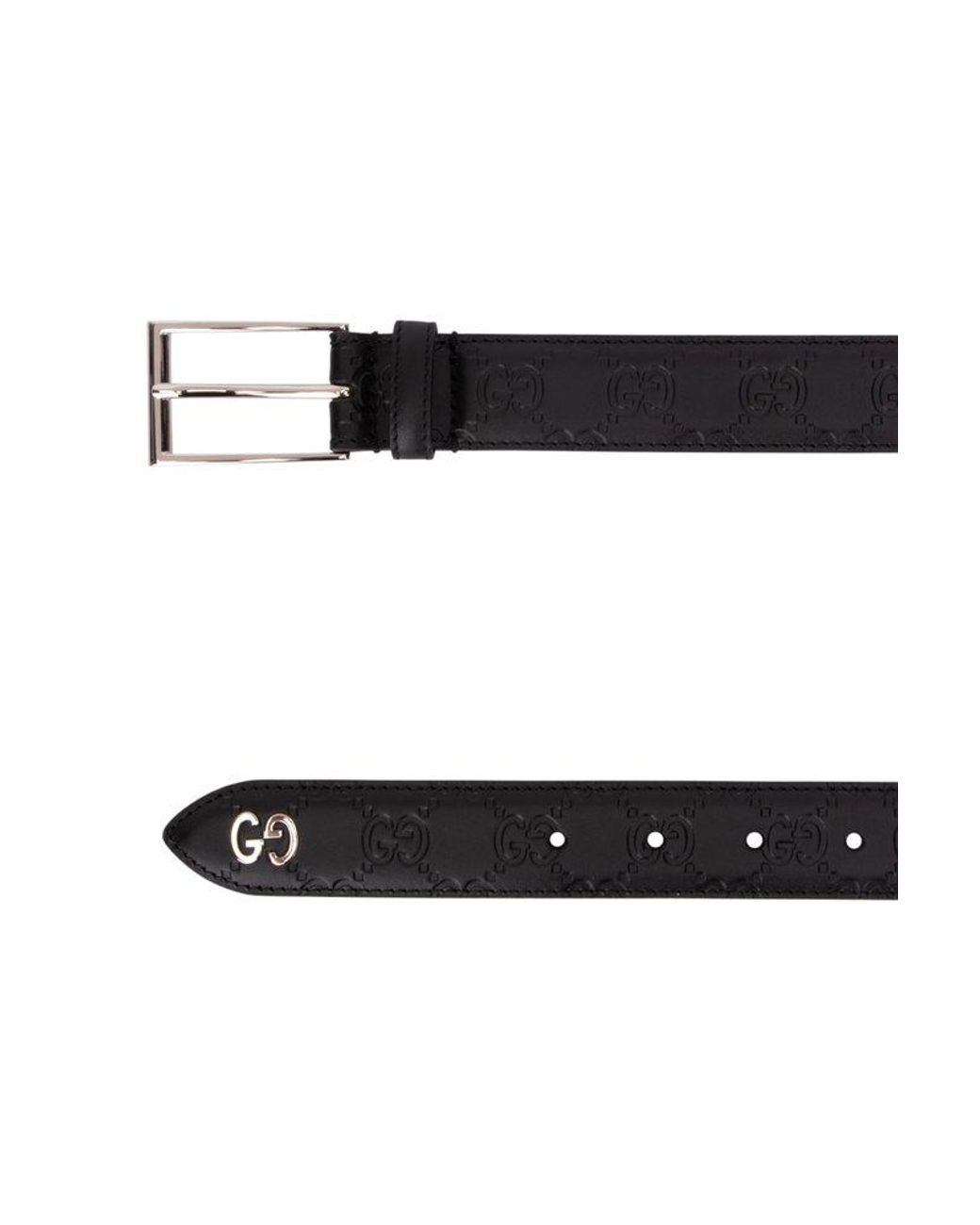 Gucci Logo Embossed Buckle Belt In Black