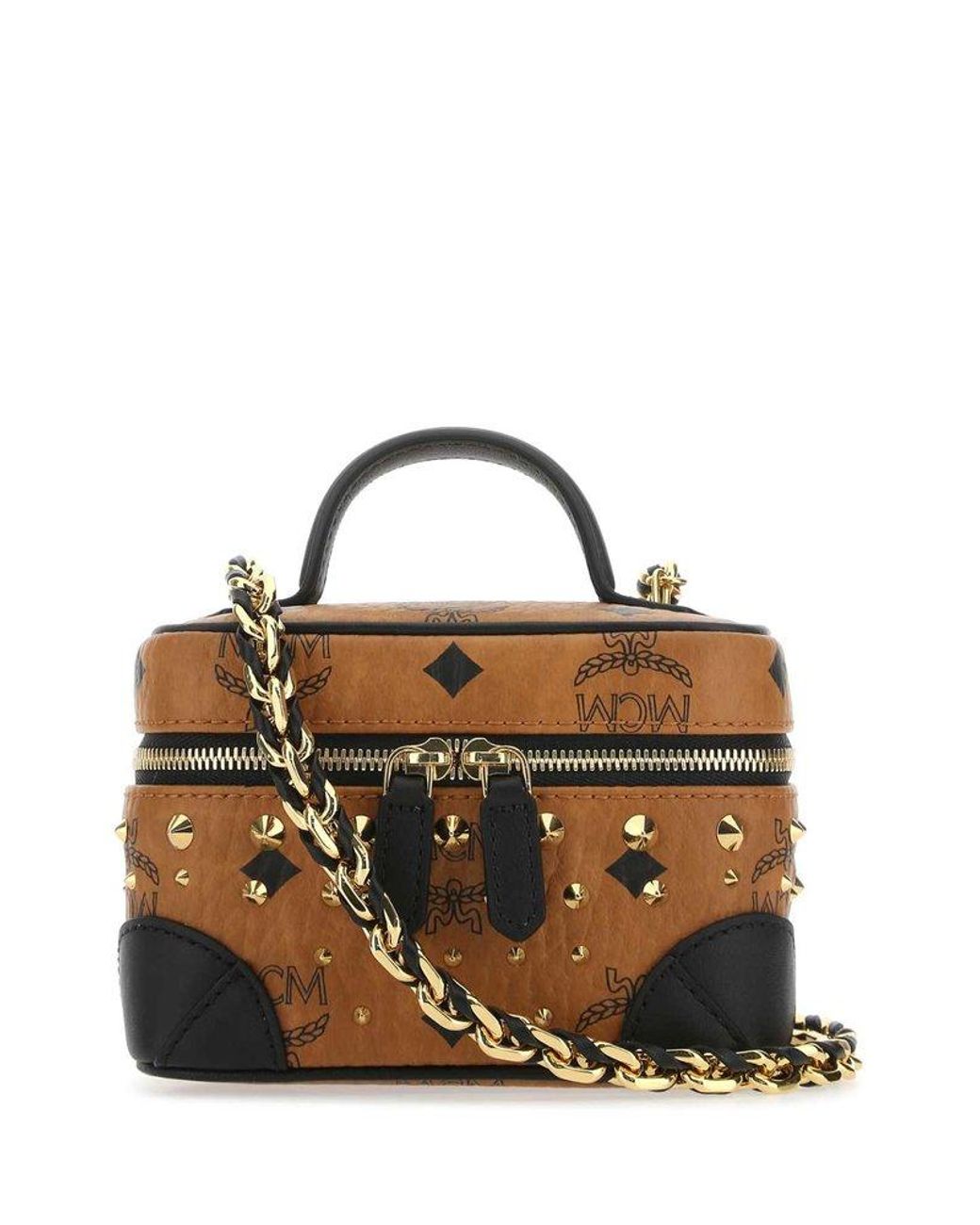 MCM Top Handle Vanity Shoulder Bag in Brown Lyst