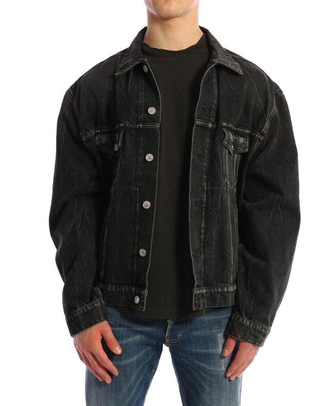 Balenciaga Denim Jacket in Black for Men | Lyst