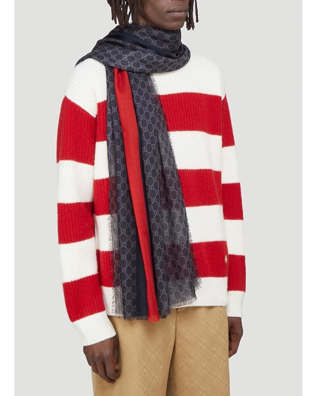 gg wool stole with web