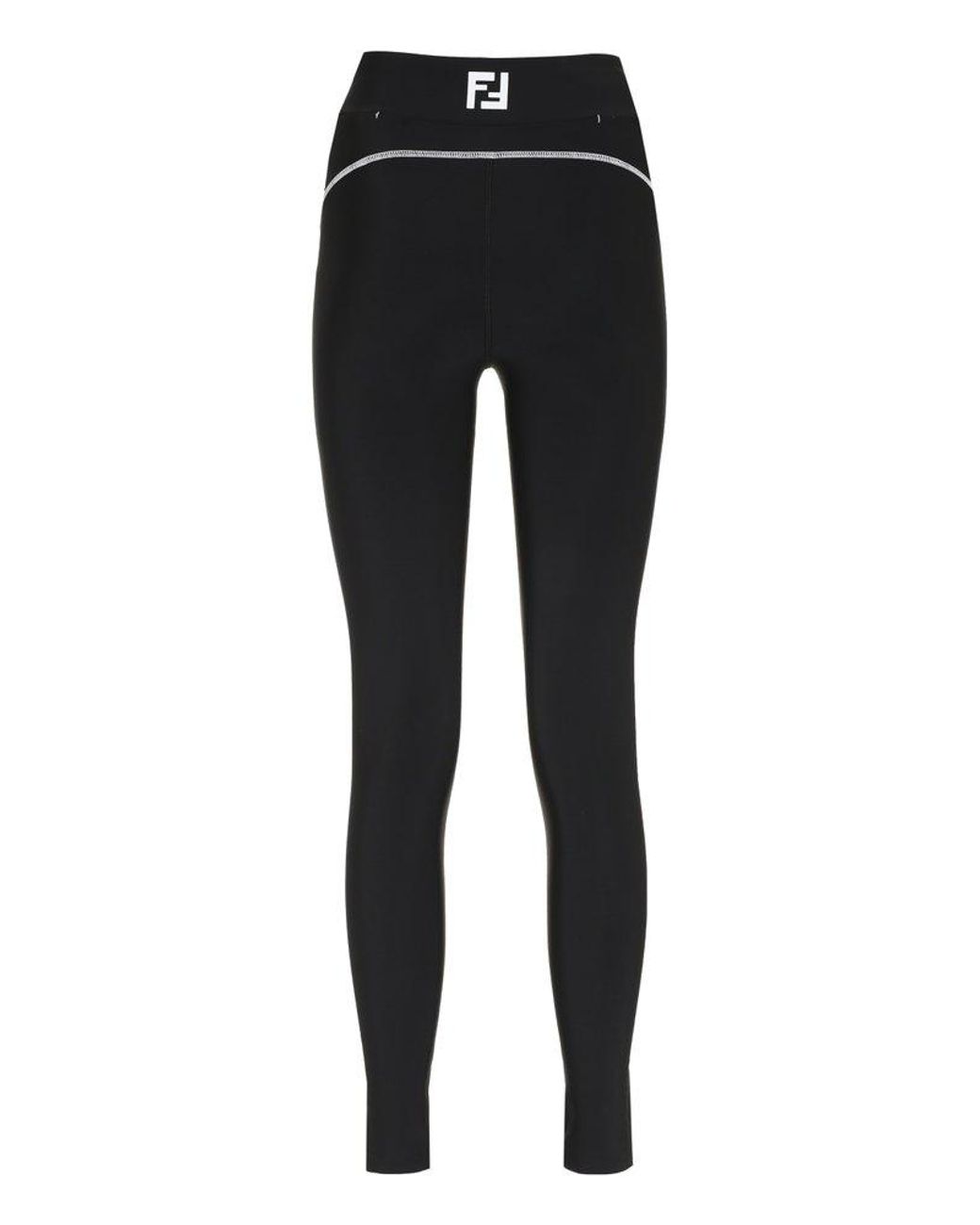 Logo high-rise leggings in blue - Fendi