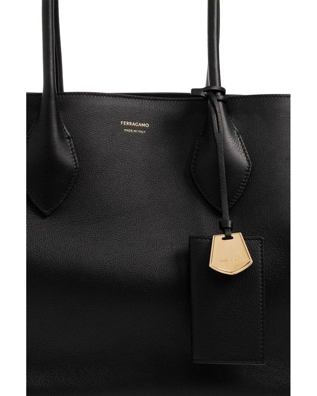 ■FERRAGAMO■ Barau Tote Bag Black 21I290734058 21I290734058 Salvatore Ferragamo - Vara bow detail tote bag