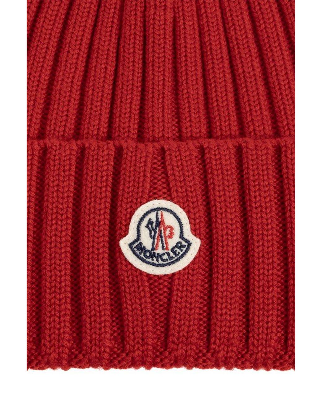 Moncler Beanie With Logo in Red Lyst UK
