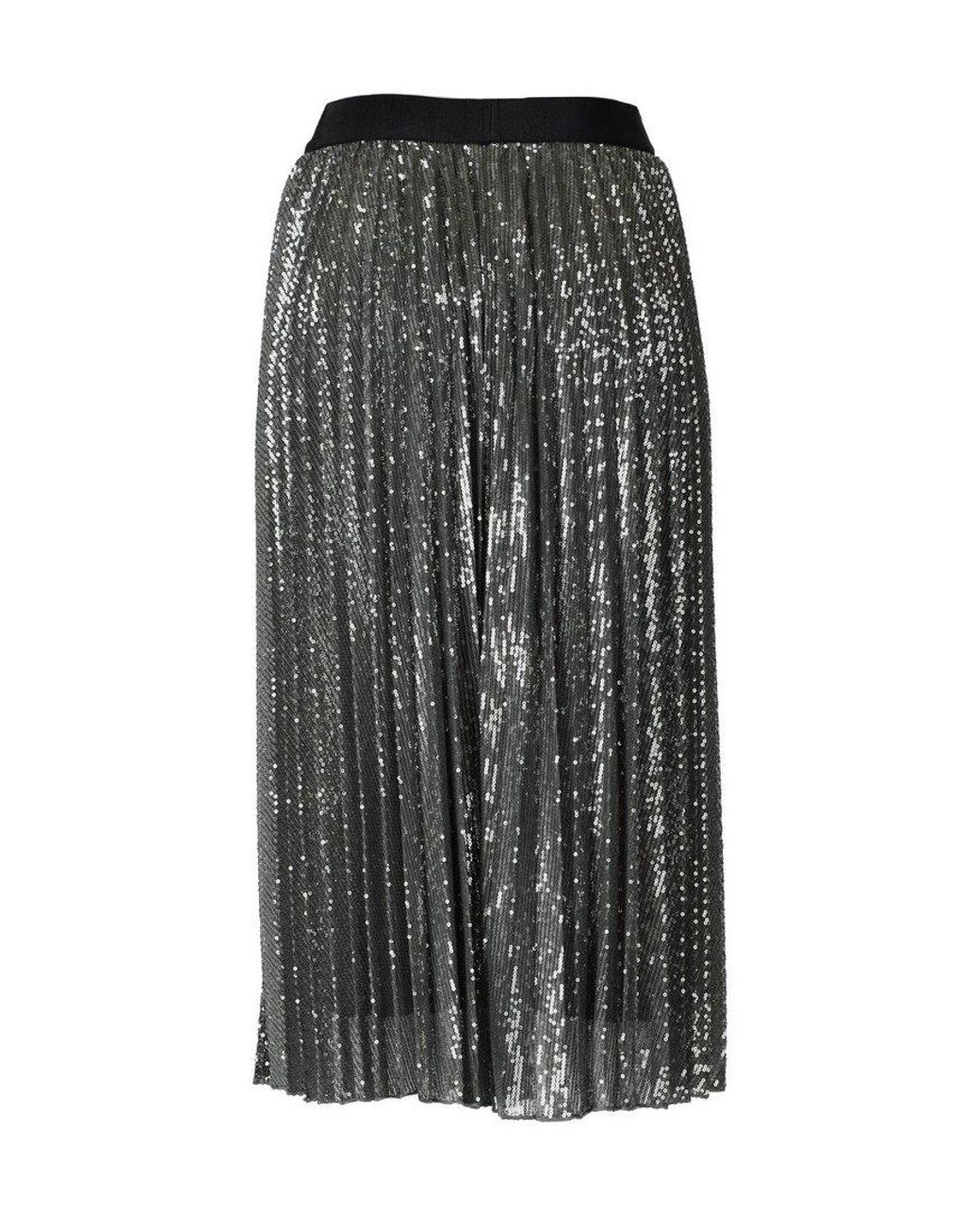 Weekend by Maxmara Pleated Tulle Sequin Embellished Skirt in Gray | Lyst