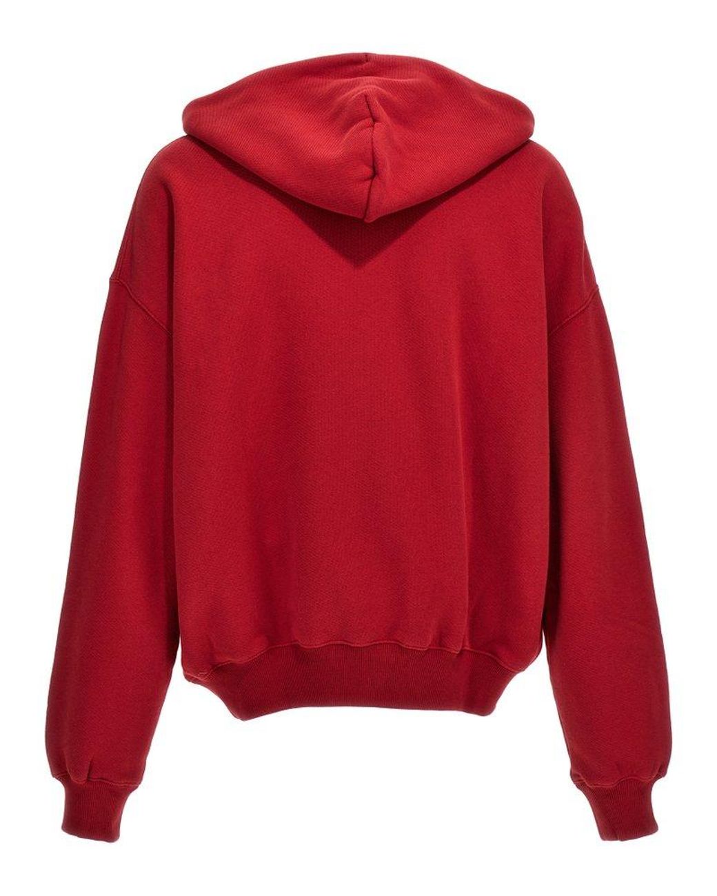 パーカー・フーディ Off-White Red Cotton Hoodie With Adjustable Drawstring off-white-co-virgil-abloh-Red-