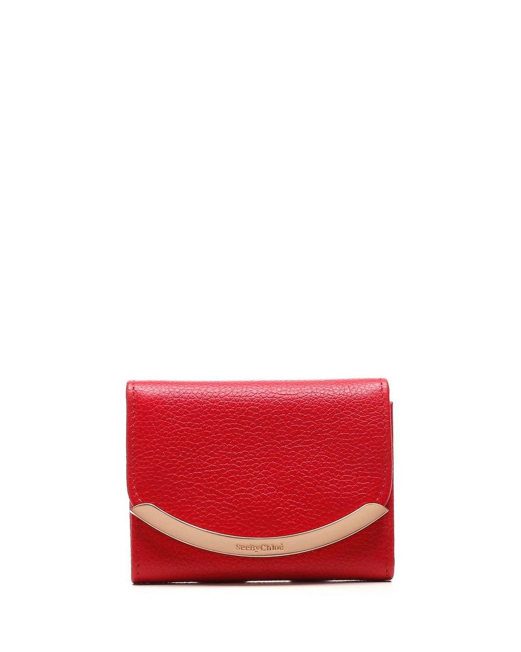 See By Chloé Leather Lizzie Compact Wallet in Red - Lyst