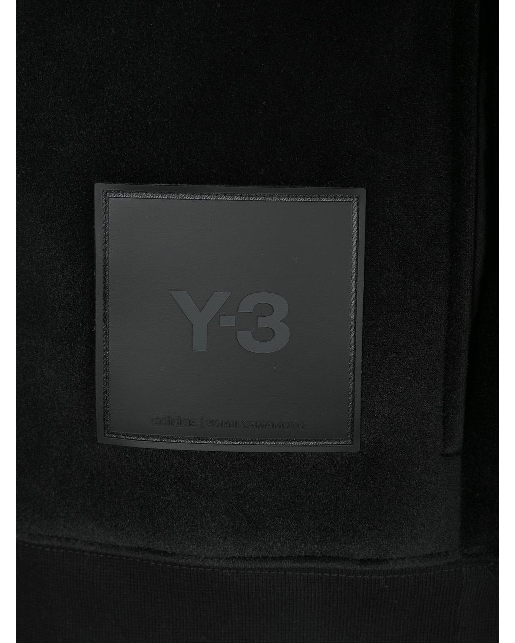 Y-3 Adidas Y3 Square Velvet Spacer Full Zip Hoodie in Black | Lyst