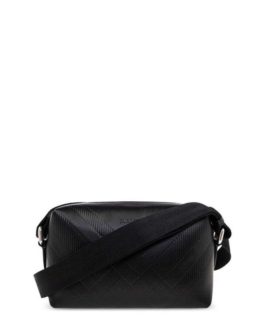 BURBERRY｜ (Embossed Check Messenger Bag (8101922)) Embossed Check Briefcase in Black - Men | Burberry® Official