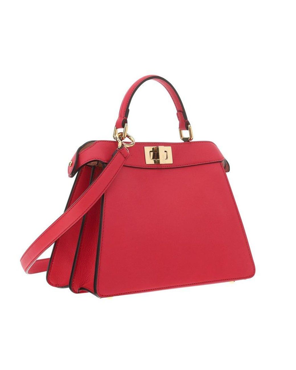Fendi Peekaboo Tote Bag in Red Lyst
