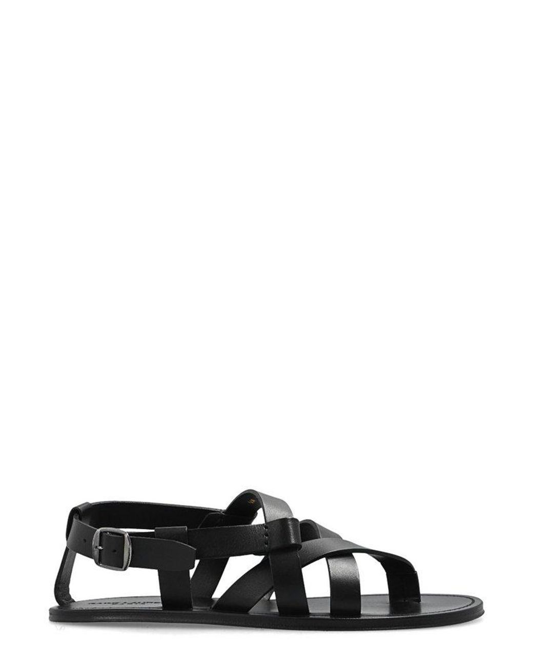 Saint Laurent Culver Buckled Ankle Strap Sandals in Black for Men Lyst