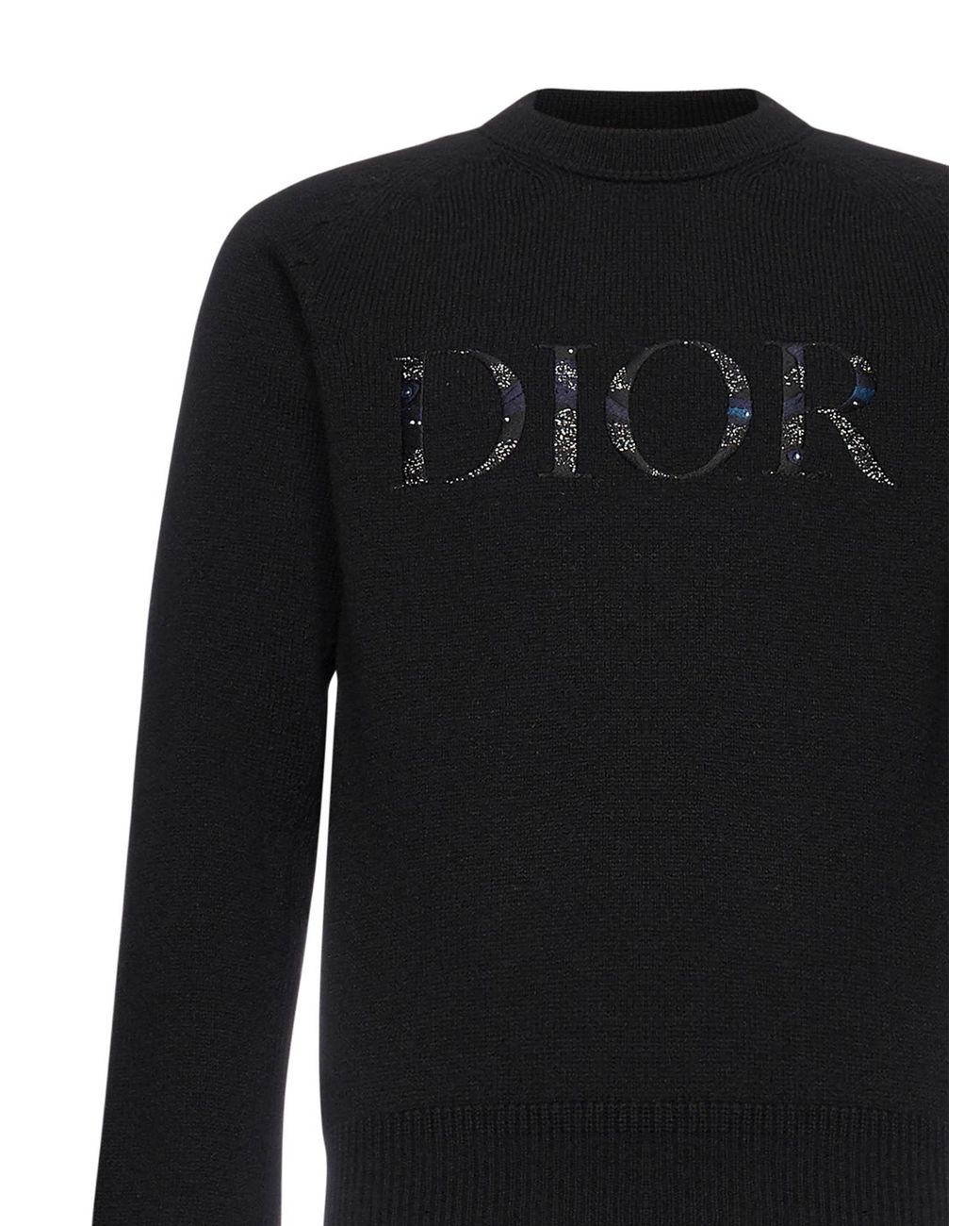 Dior X Peter Doig Embroidered Knitted Sweater in Black for Men | Lyst