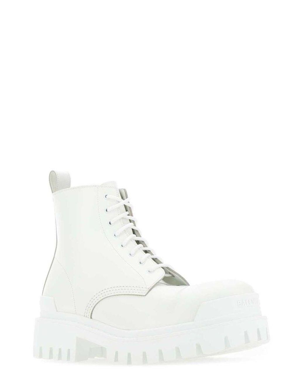 Balenciaga Strike Lace-up Boots in White for Men | Lyst