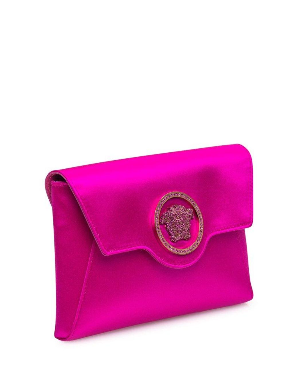 Versace Synthetic Medusa Plaque Foldover Clutch Bag in Black Womens Bags Clutches and evening bags 