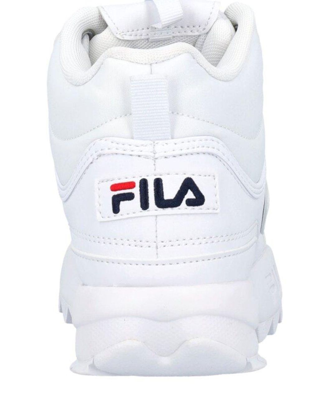 Fila Leather Disruptor Mid-top Sneakers in White | Lyst